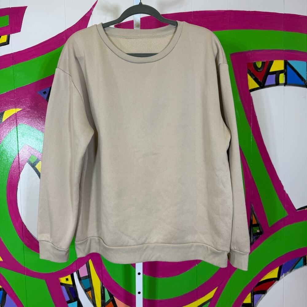 SHEIN, Classic Beige Crewneck Pullover Size XL. Good used condition!
